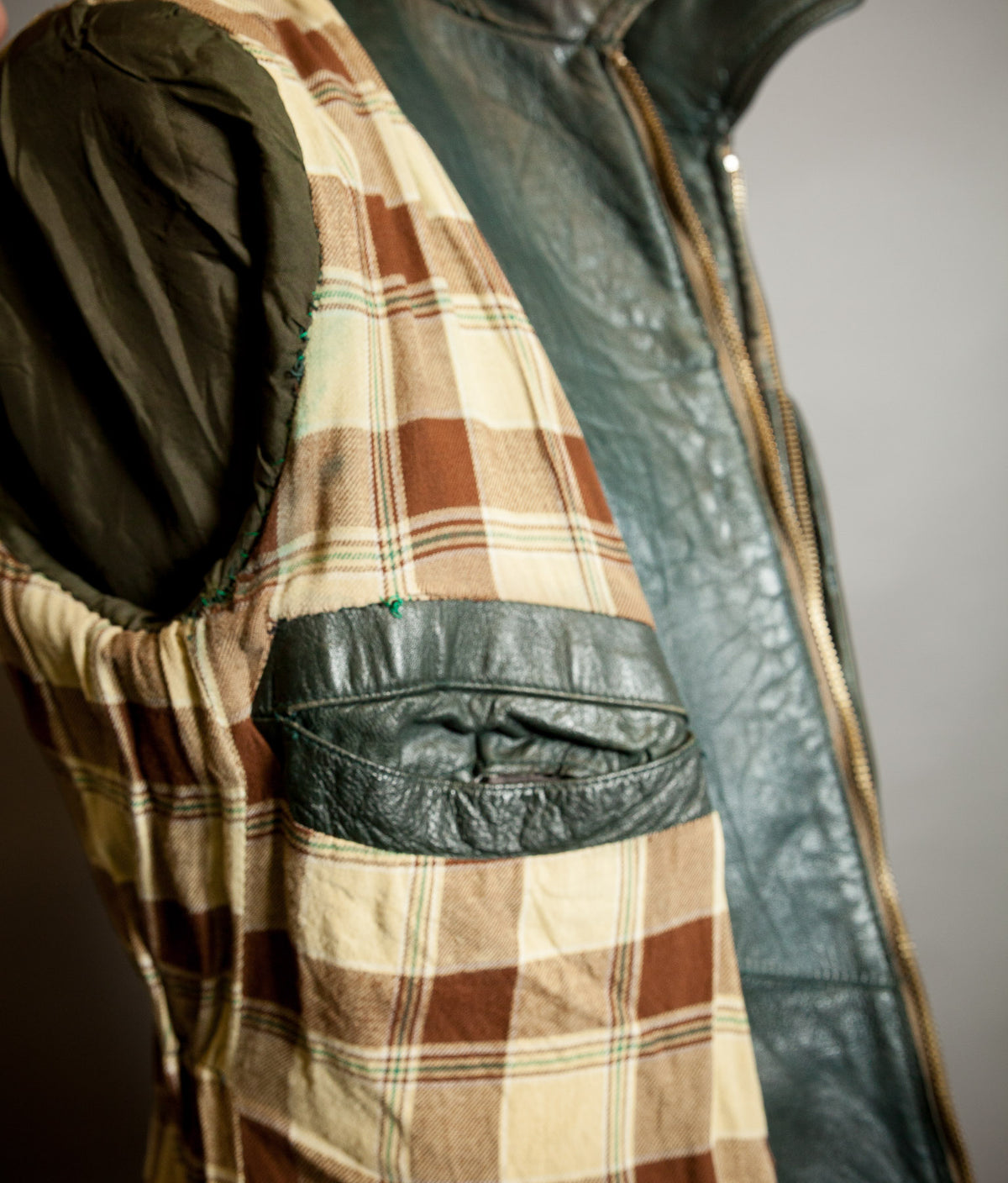 Vintage 1940s German Goatskin Leather Belted Motoring Coat