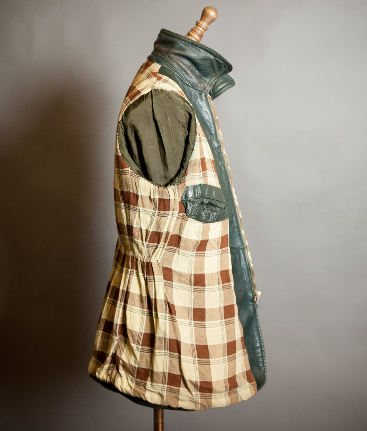 Vintage 1940s German Goatskin Leather Belted Motoring Coat