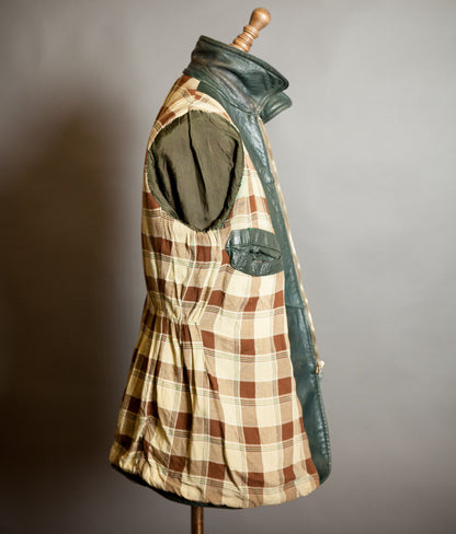 Vintage 1940s German Goatskin Leather Belted Motoring Coat