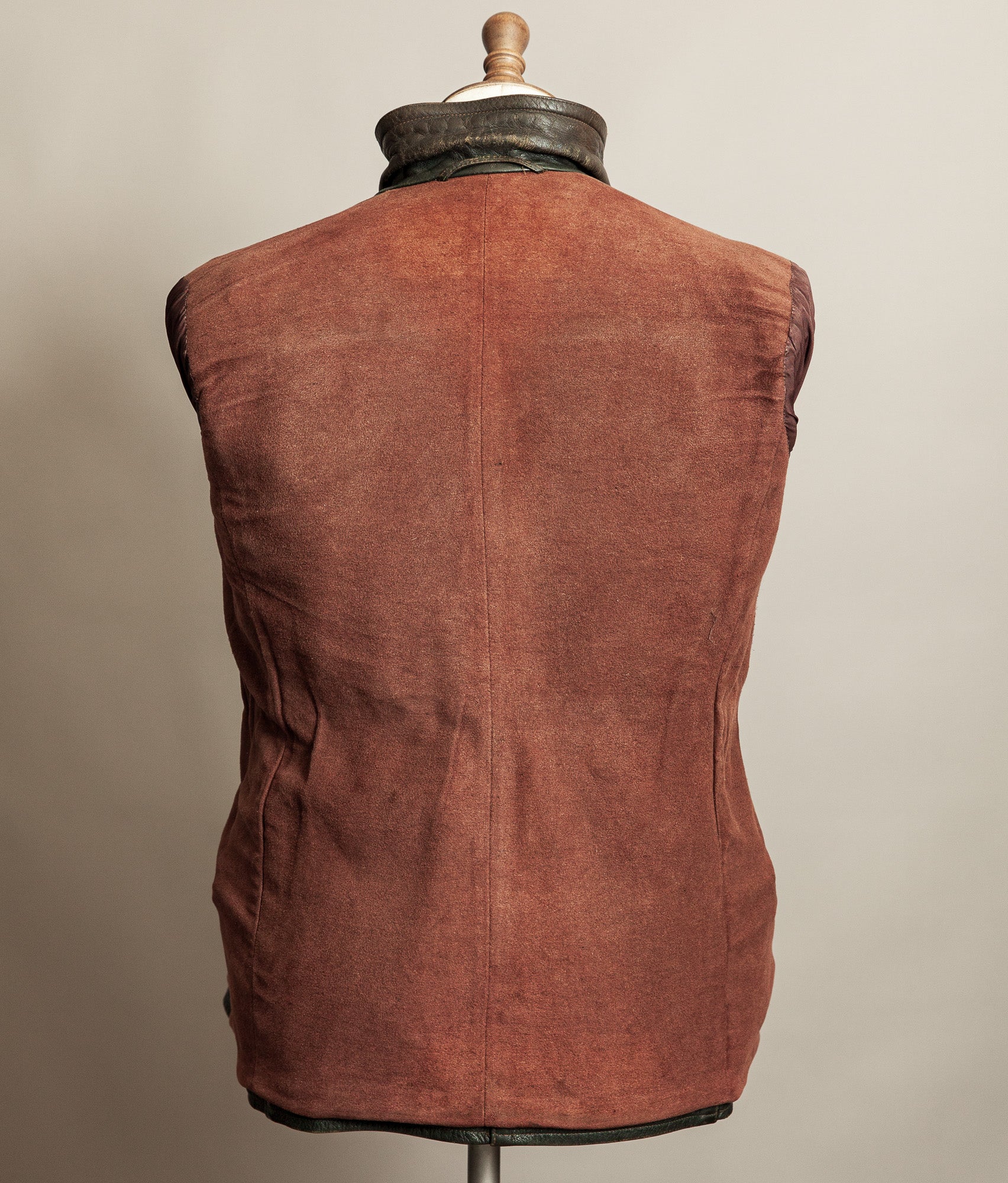 Vintage 1940s German Leather Motorcycle Jacket RIES Zips