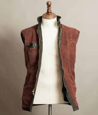 Vintage 1940s German Leather Motorcycle Jacket RIES Zips
