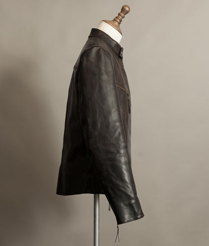 Stewart Leather Horsehide Motorcycle Jacket Edwin x Blitz Made in Italy RiRi Zips