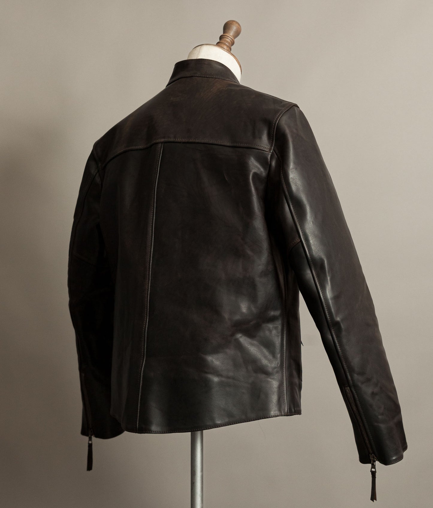 Stewart Leather Horsehide Motorcycle Jacket Edwin x Blitz Made in Italy RiRi Zips