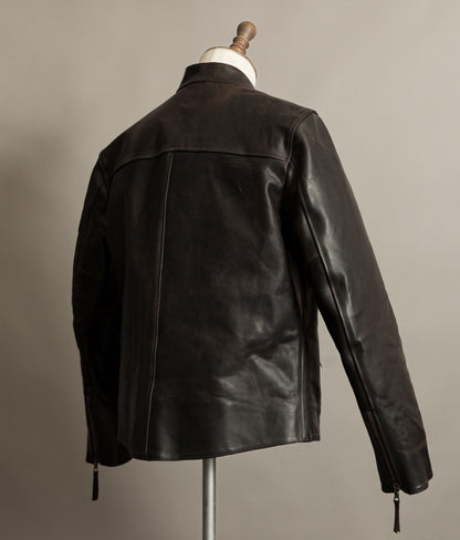 Stewart Leather Horsehide Motorcycle Jacket Edwin x Blitz Made in Italy RiRi Zips