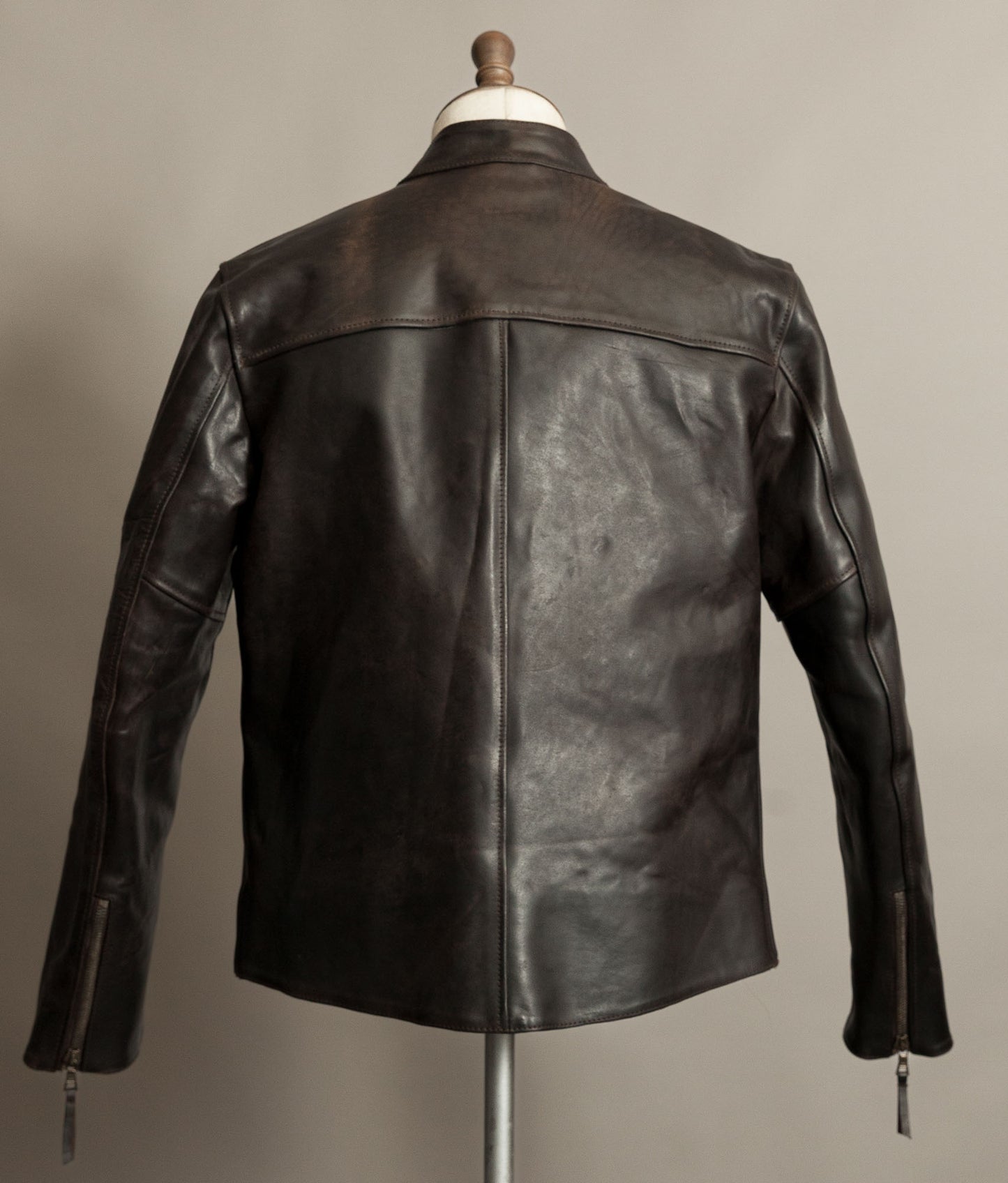 Stewart Leather Horsehide Motorcycle Jacket Edwin x Blitz Made in Italy RiRi Zips