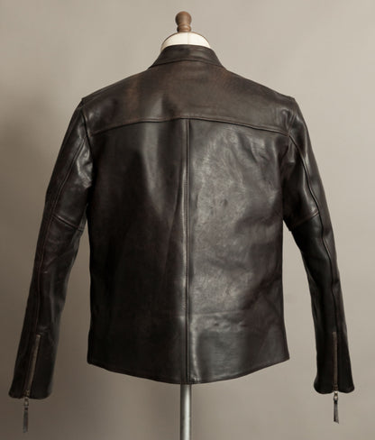 Stewart Leather Horsehide Motorcycle Jacket Edwin x Blitz Made in Italy RiRi Zips