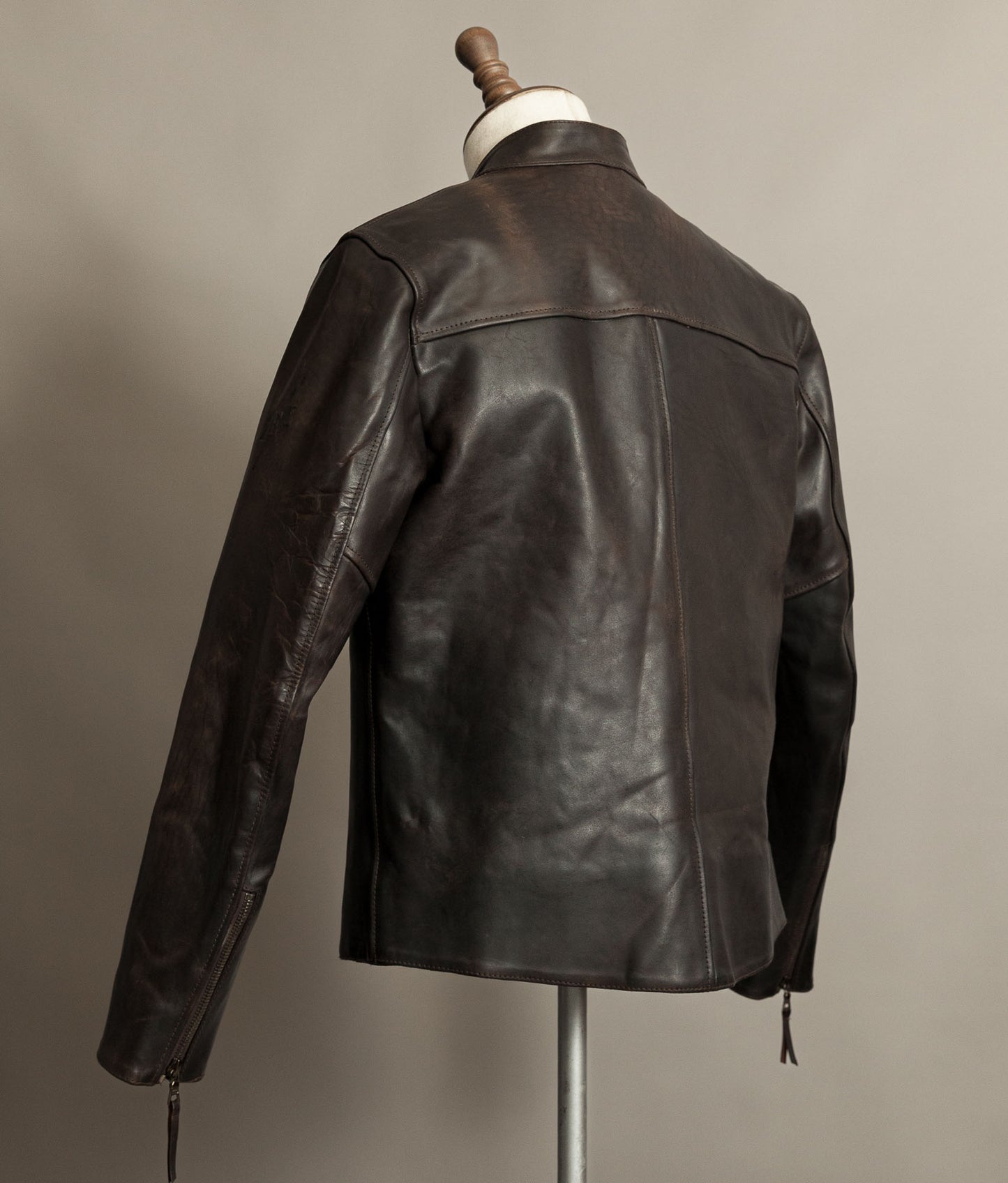 Stewart Leather Horsehide Motorcycle Jacket Edwin x Blitz Made in Italy RiRi Zips