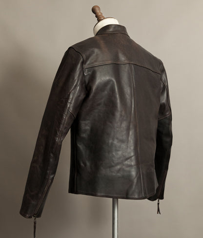 Stewart Leather Horsehide Motorcycle Jacket Edwin x Blitz Made in Italy RiRi Zips