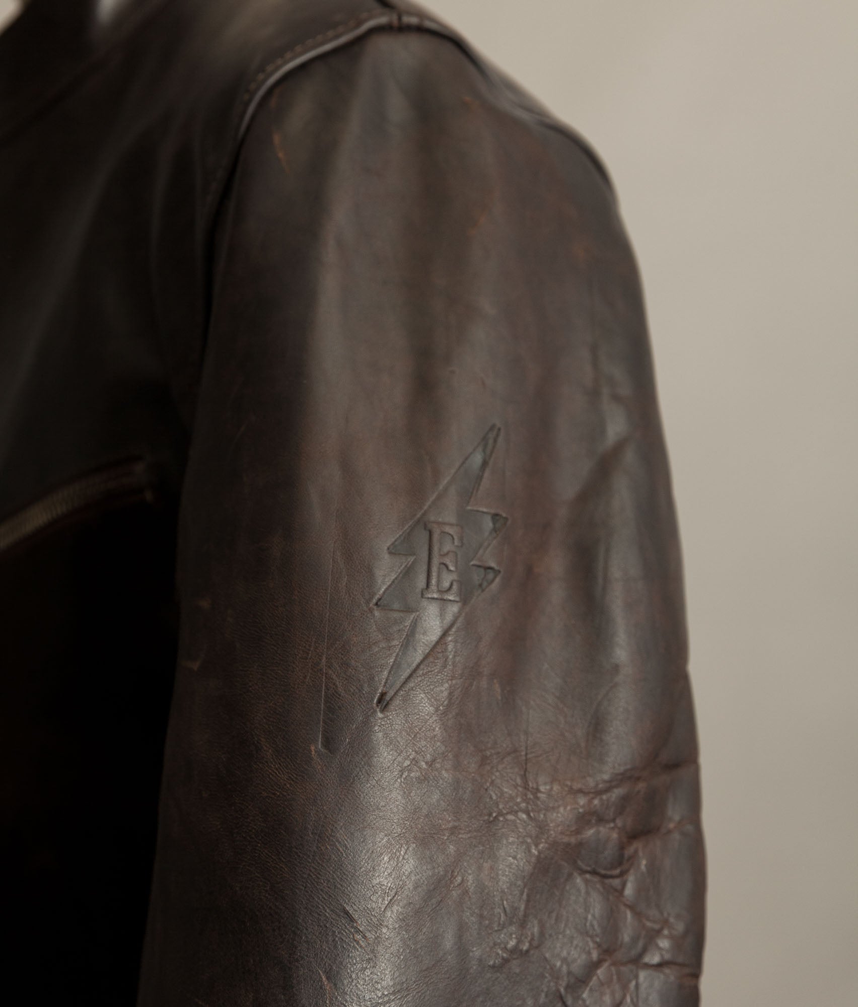 Stewart Leather Horsehide Motorcycle Jacket Edwin x Blitz Made in Italy RiRi Zips