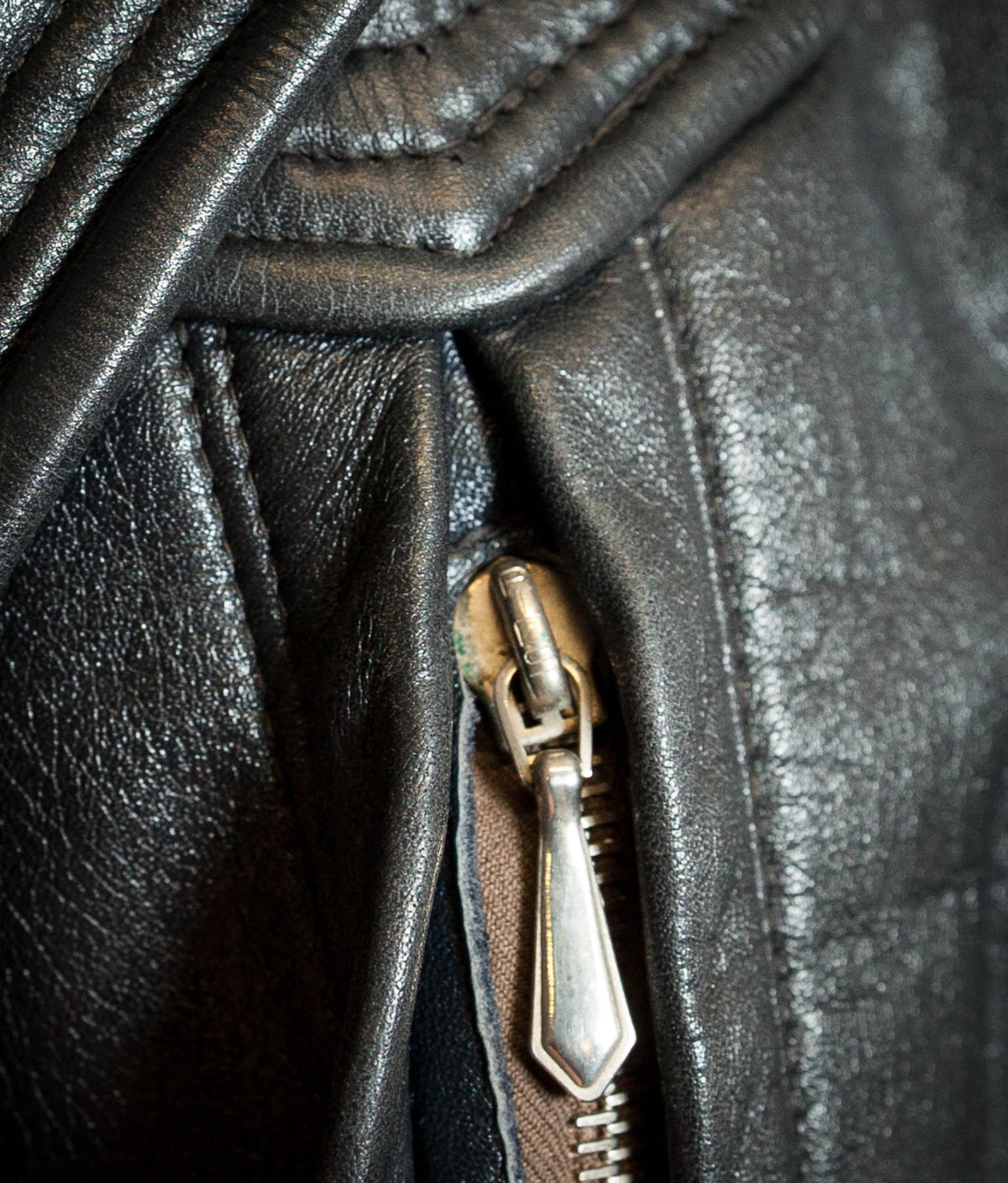 Vintage 1950s German Black Horsehide Leather Belted Motoring Coat