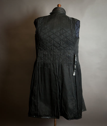 Vintage 1950s German Black Horsehide Leather Belted Motoring Coat