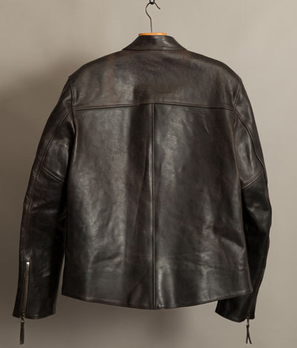 Stewart Leather Horsehide Motorcycle Jacket Edwin x Blitz Made in Italy RiRi Zips