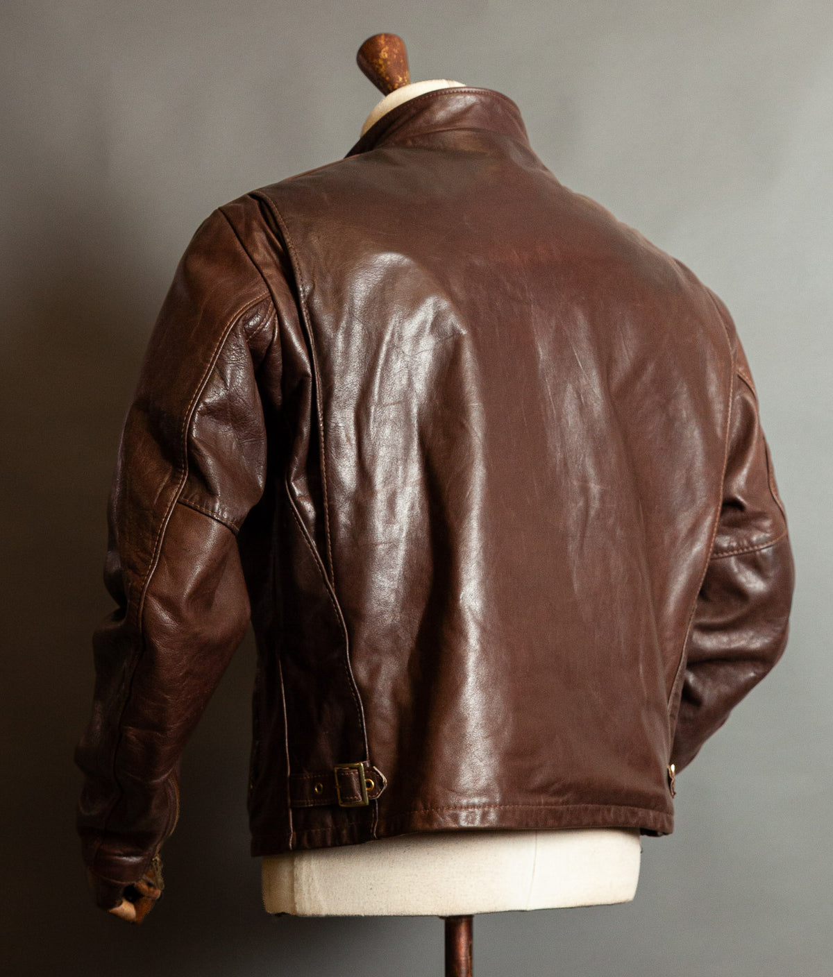 Vintage 1980s Schott 141 Café Racer – Brown Naked Cowhide, IDEAL Brass Zips