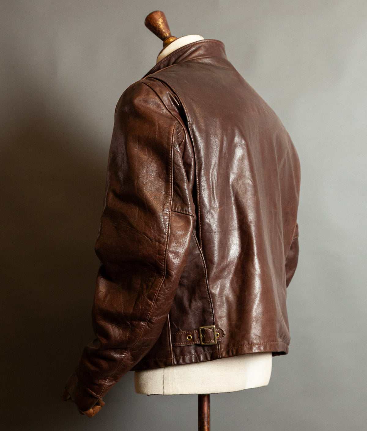 Vintage 1980s Schott 141 Café Racer – Brown Naked Cowhide, IDEAL Brass Zips