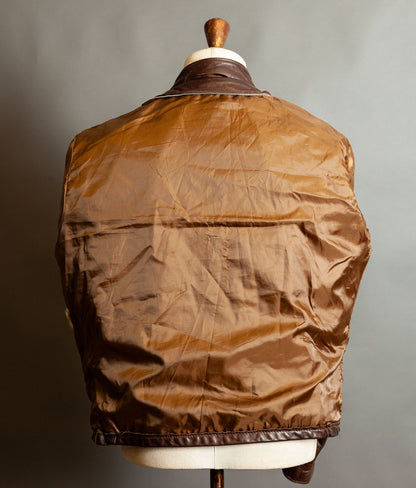 Vintage 1980s Schott 141 Café Racer – Brown Naked Cowhide, IDEAL Brass Zips