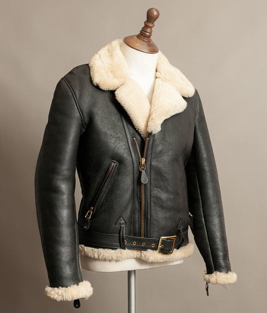 Vintage Schott NYC Sheepskin Flying Jacket Heavyweight Shearling USA Made