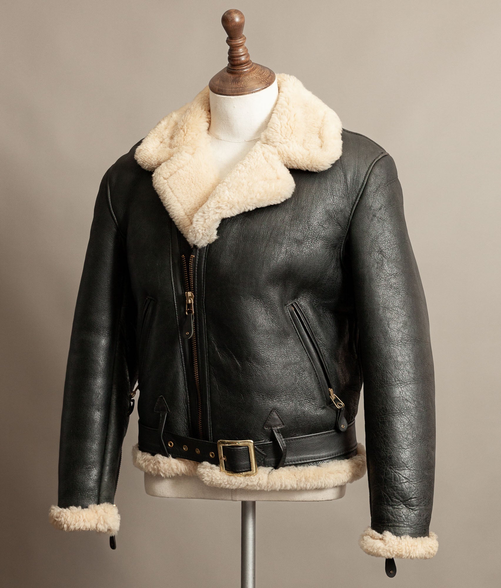 Vintage 1990s Schott Sheepskin Shearling Flying Jacket