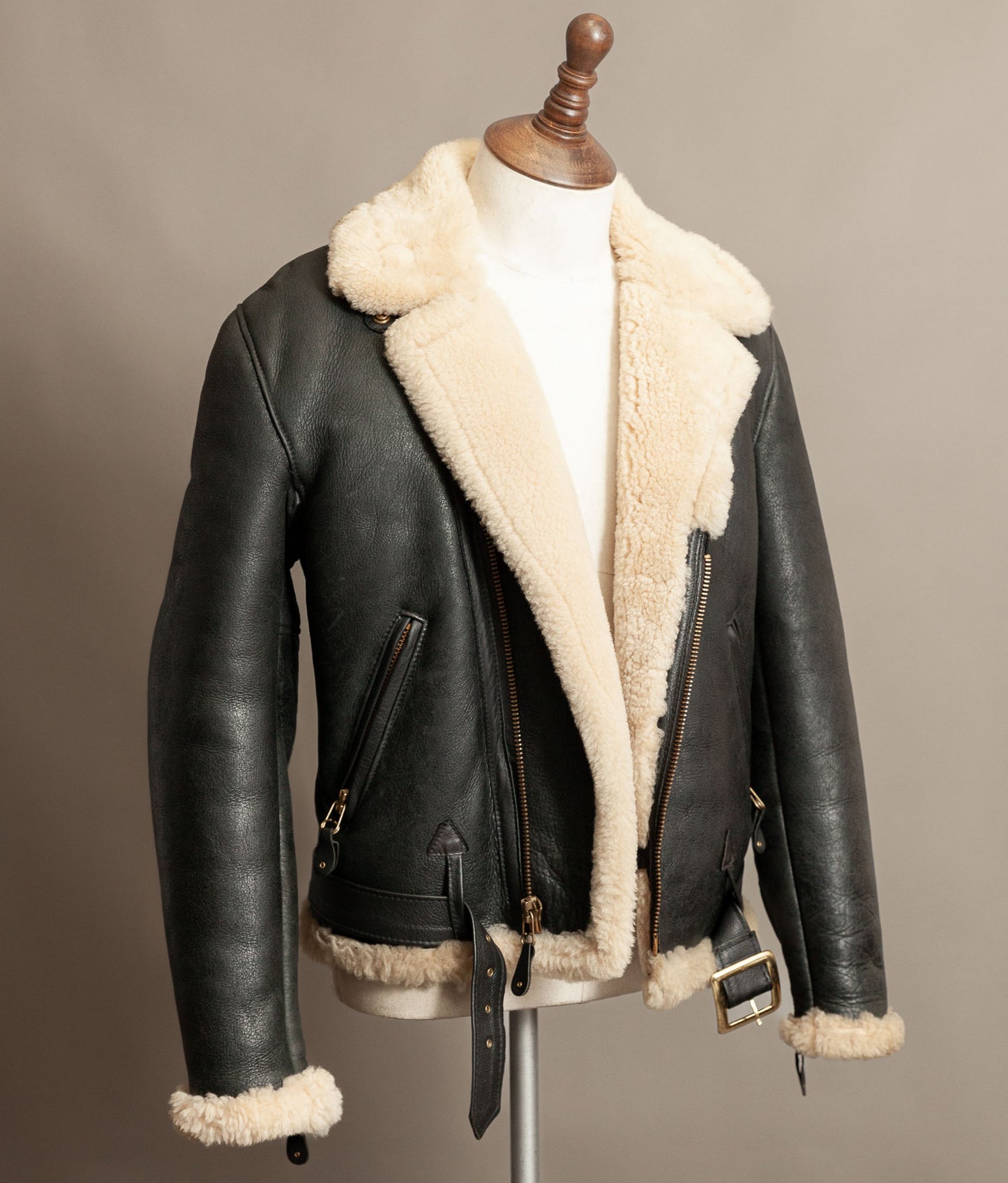 Vintage 1990s Schott Sheepskin Shearling Flying Jacket