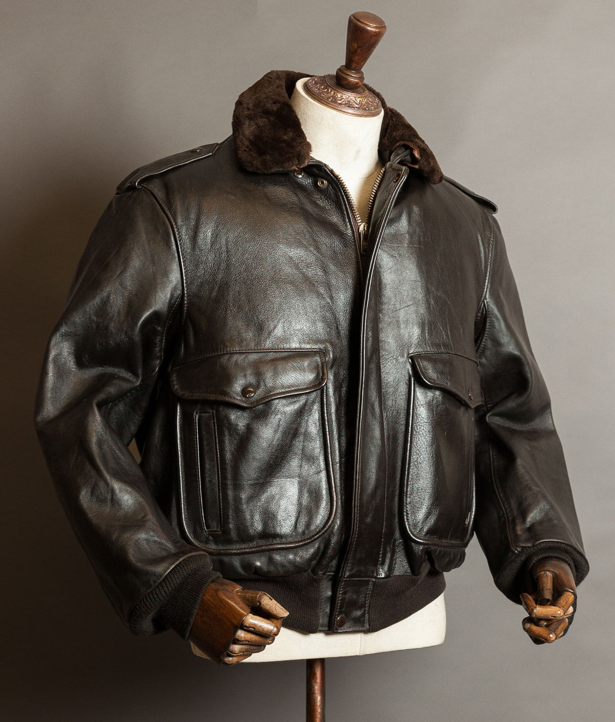 Vintage 1980s Schott 684SM A-2 Steerhide Flight Jacket, Made in USA