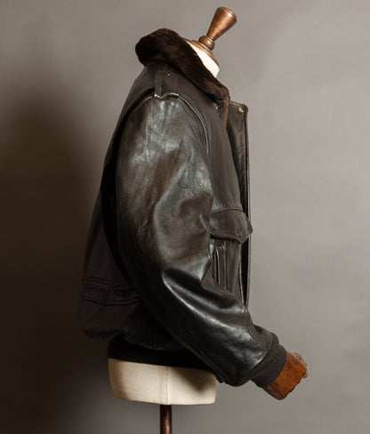 Vintage 1980s Schott 684SM A-2 Steerhide Flight Jacket, Made in USA