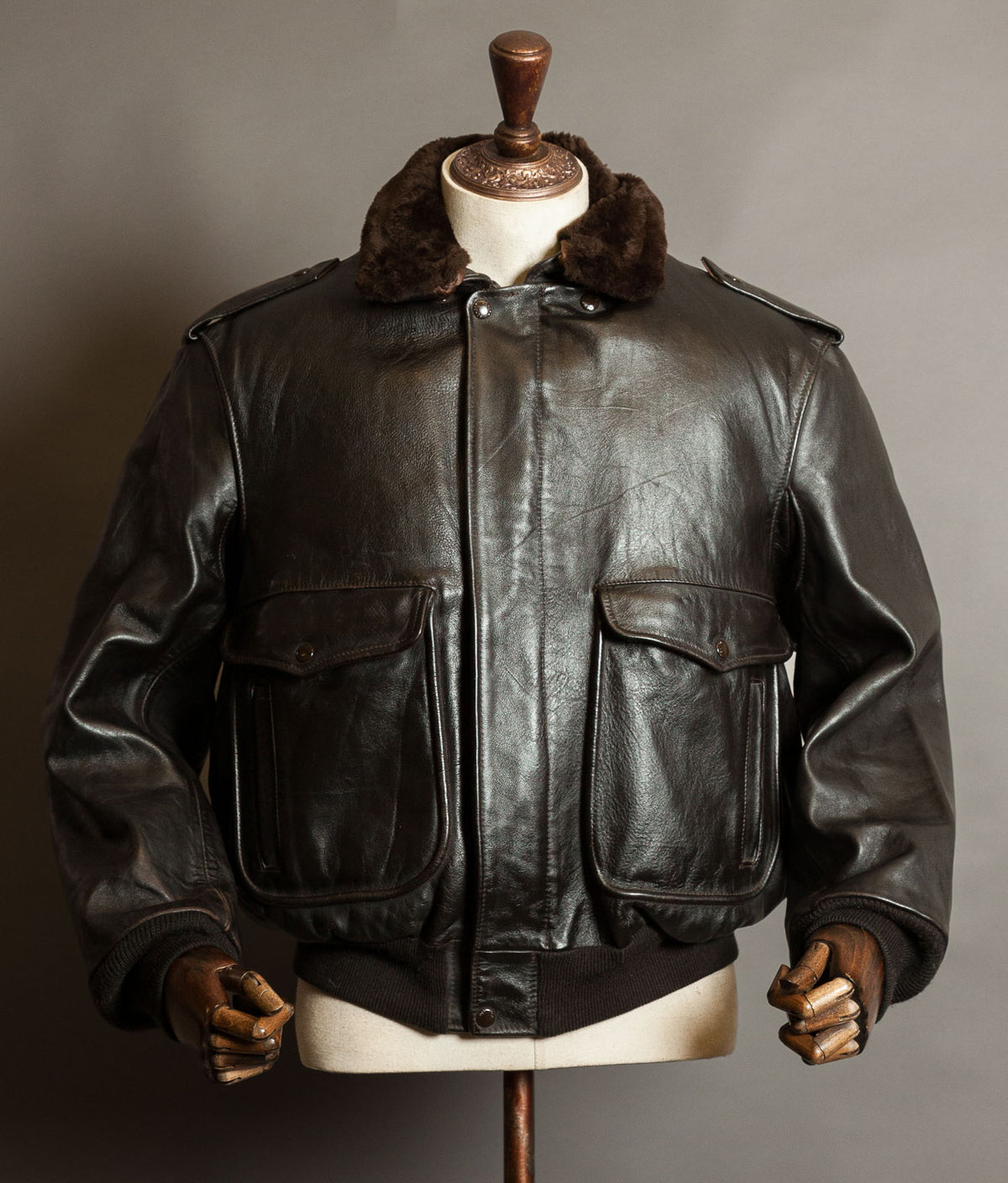 Vintage 1980s Schott 684SM A-2 Steerhide Flight Jacket, Made in USA