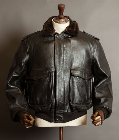 Vintage 1980s Schott 684SM A-2 Steerhide Flight Jacket, Made in USA