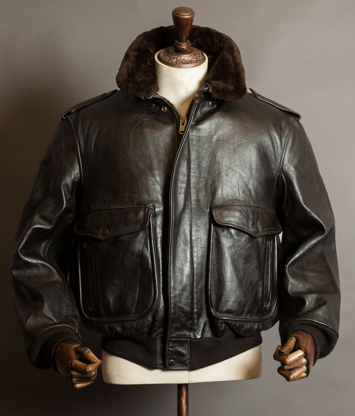 Vintage 1980s Schott 684SM A-2 Steerhide Flight Jacket, Made in USA