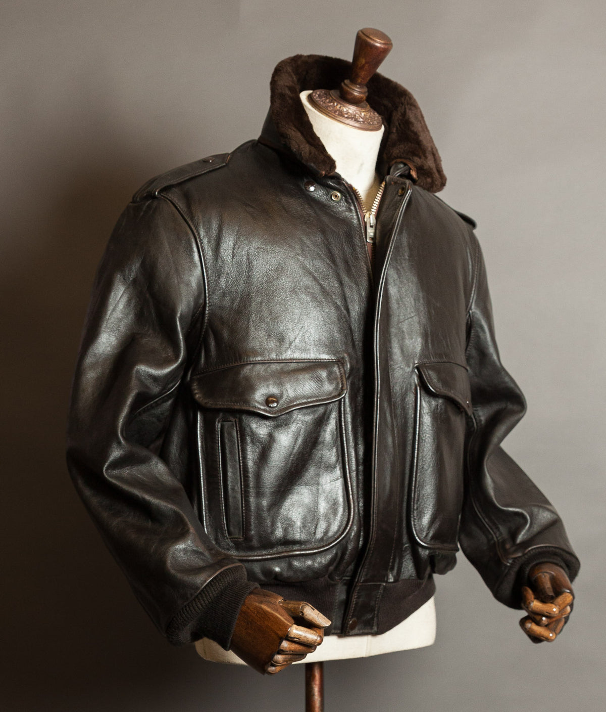 Vintage 1980s Schott 684SM A-2 Steerhide Flight Jacket, Made in USA
