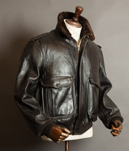 Vintage 1980s Schott 684SM A-2 Steerhide Flight Jacket, Made in USA