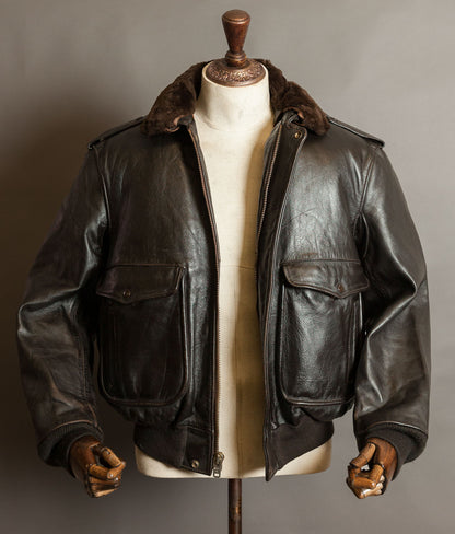 Vintage 1980s Schott 684SM A-2 Steerhide Flight Jacket, Made in USA