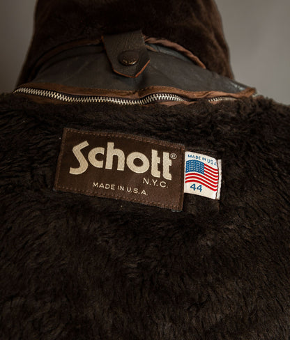 Vintage 1980s Schott 684SM A-2 Steerhide Flight Jacket, Made in USA