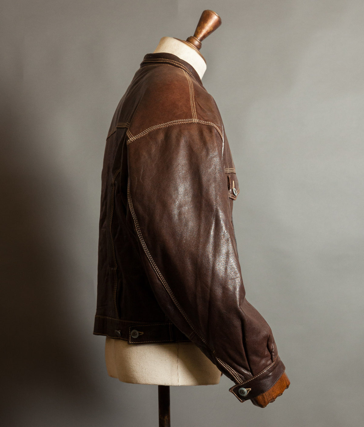 Vintage 1980s Kudsak Calfskin Trucker Jacket, Made in France