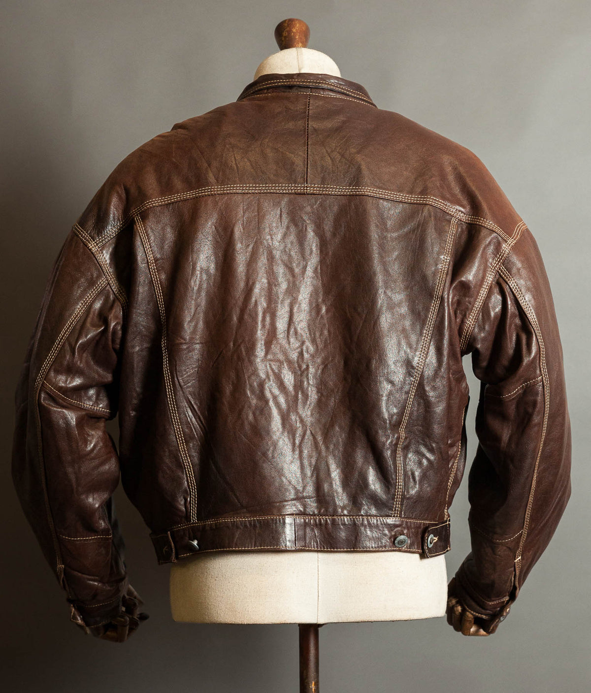 Vintage 1980s Kudsak Calfskin Trucker Jacket, Made in France