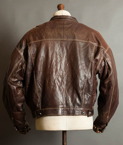 Vintage 1980s Kudsak Calfskin Trucker Jacket, Made in France