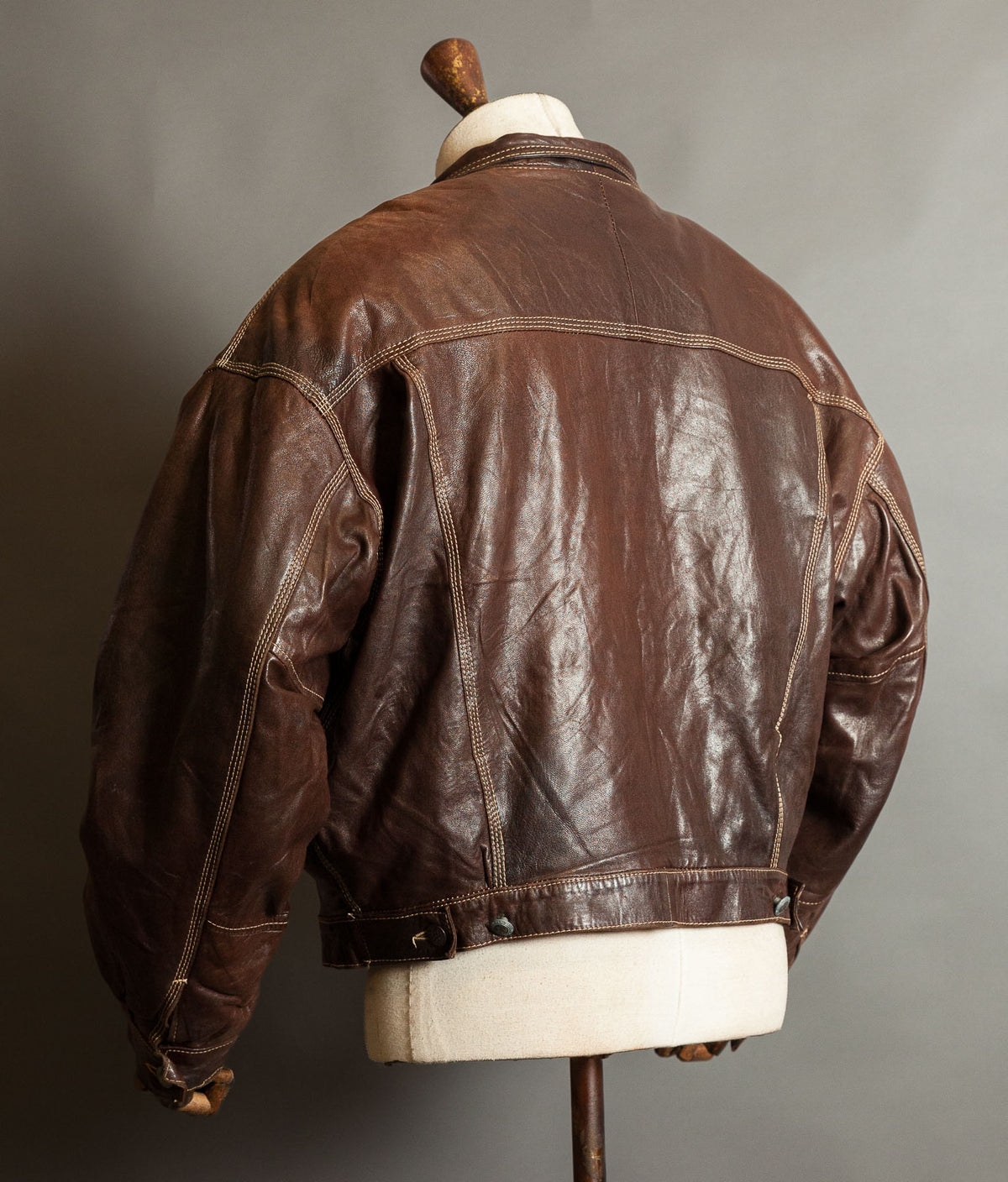 Vintage 1980s Kudsak Calfskin Trucker Jacket, Made in France