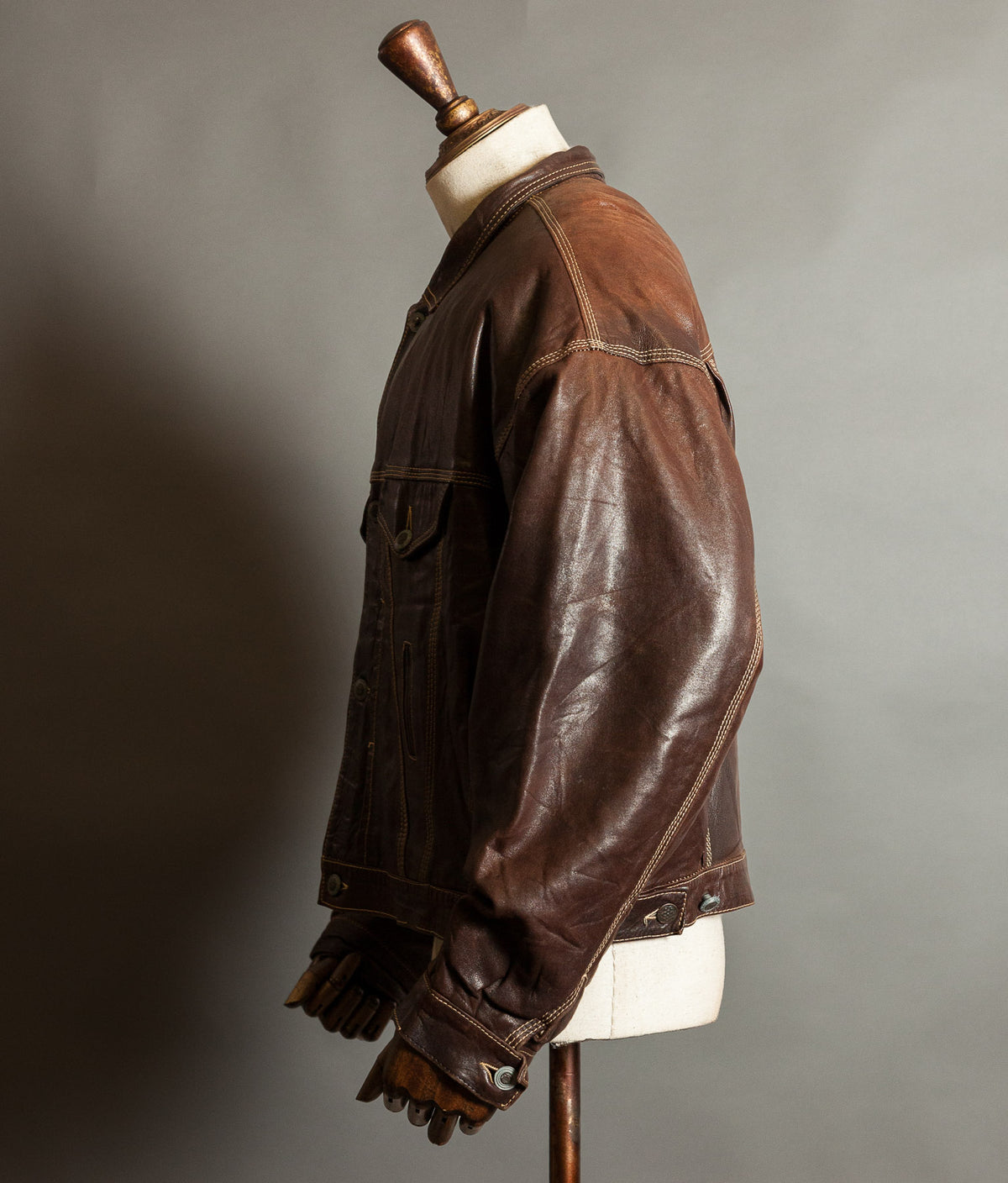 Vintage 1980s Kudsak Calfskin Trucker Jacket, Made in France
