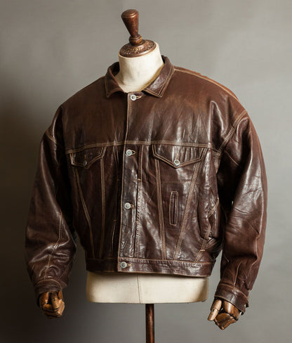 Vintage 1980s Kudsak Calfskin Trucker Jacket, Made in France