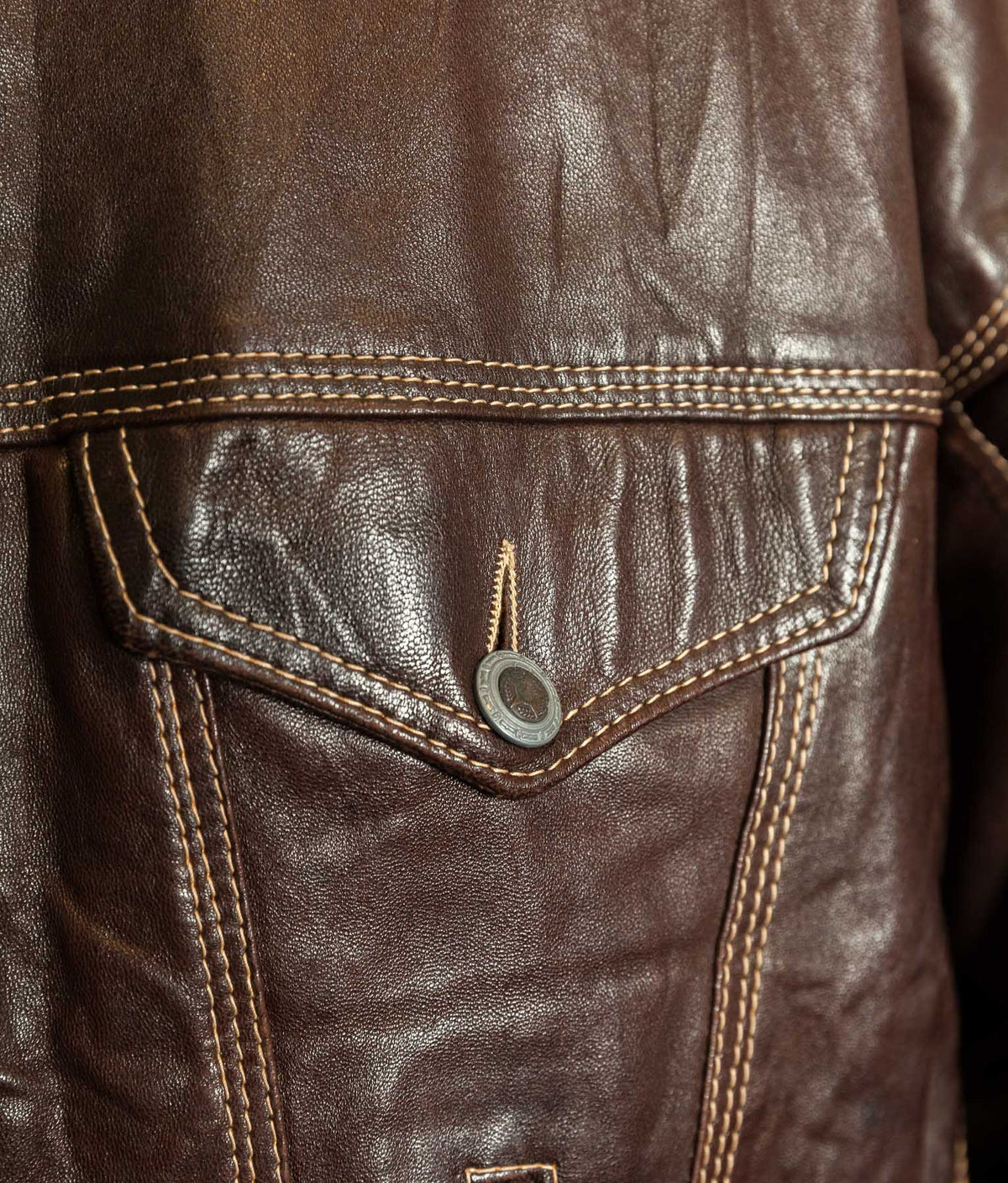 Vintage 1980s Kudsak Calfskin Trucker Jacket, Made in France