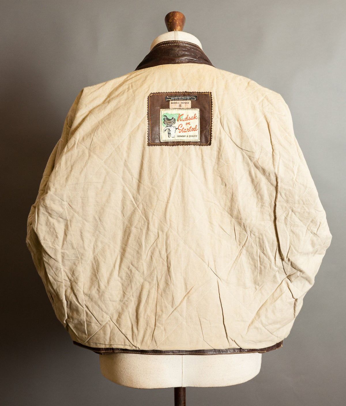Vintage 1980s Kudsak Calfskin Trucker Jacket, Made in France