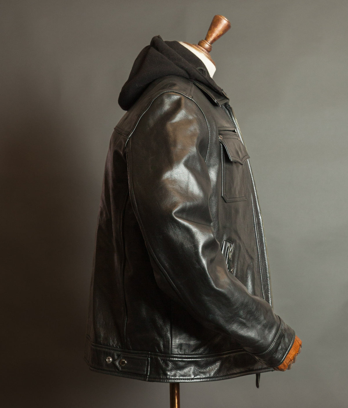 Schott N.Y.C. Heavy Black Cowhide Police State Trooper Leather Jacket
