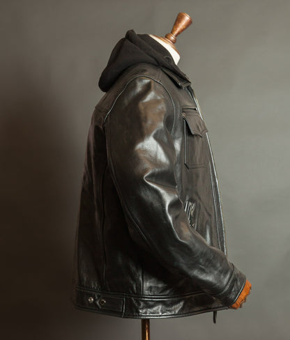 Schott N.Y.C. Heavy Black Cowhide Police State Trooper Leather Jacket