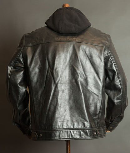 Schott N.Y.C. Heavy Black Cowhide Police State Trooper Leather Jacket
