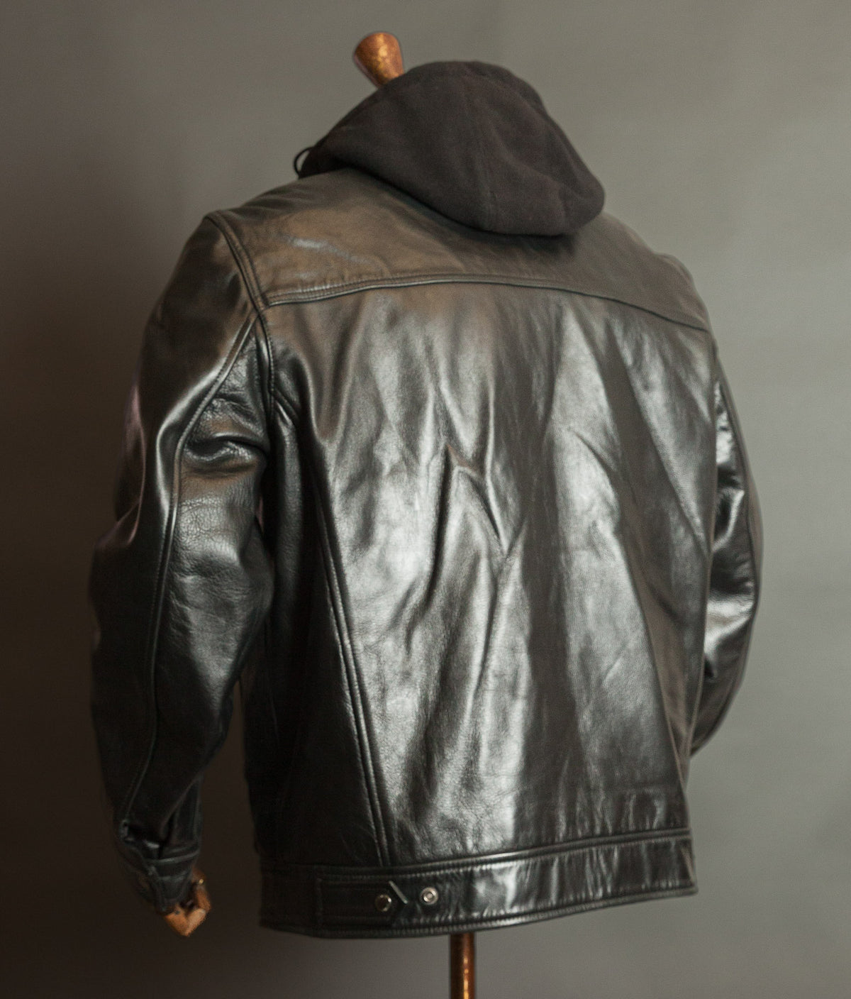 Schott N.Y.C. Heavy Black Cowhide Police State Trooper Leather Jacket