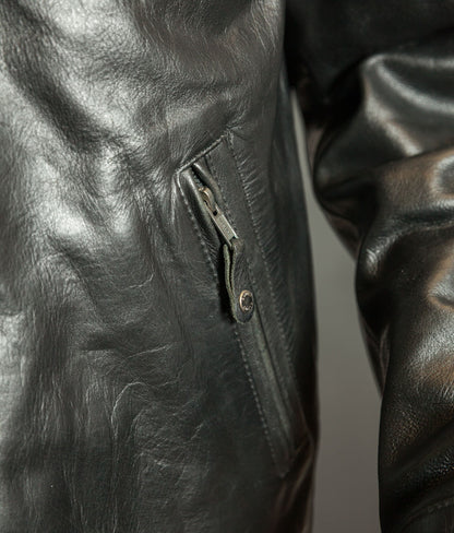 Schott N.Y.C. Heavy Black Cowhide Police State Trooper Leather Jacket
