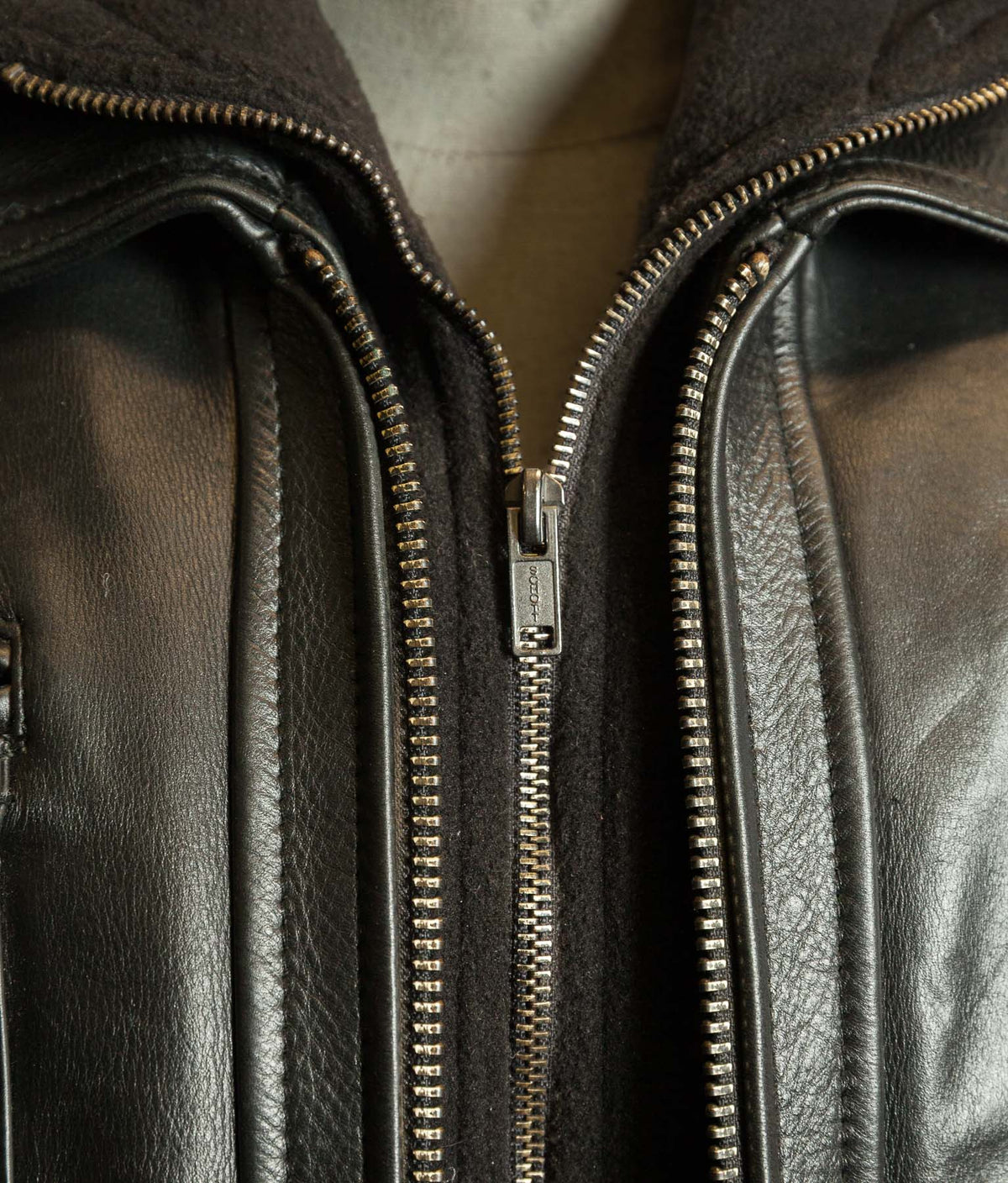 Schott N.Y.C. Heavy Black Cowhide Police State Trooper Leather Jacket