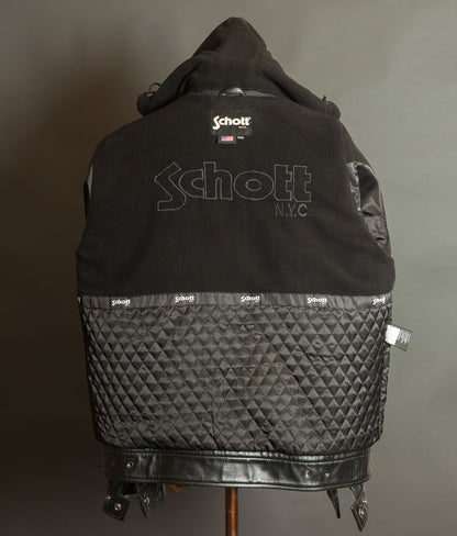 Schott N.Y.C. Heavy Black Cowhide Police State Trooper Leather Jacket