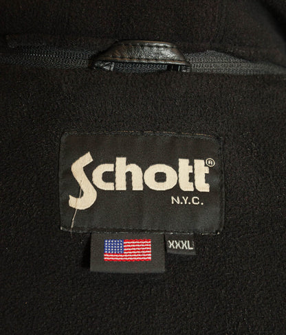 Schott N.Y.C. Heavy Black Cowhide Police State Trooper Leather Jacket