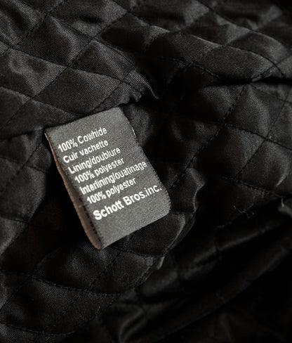 Schott N.Y.C. Heavy Black Cowhide Police State Trooper Leather Jacket