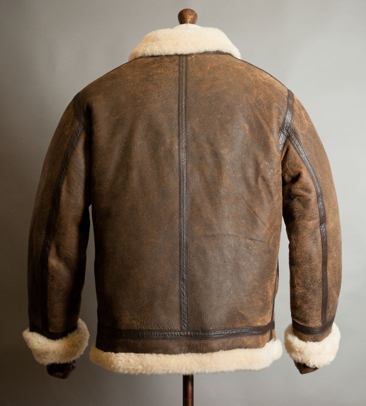 Vintage Dolce & Gabbana Lambskin Shearling Aviator Jacket – Distressed Tobacco, Made in Italy