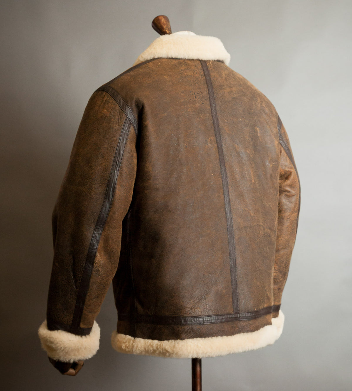 Vintage Dolce & Gabbana Lambskin Shearling Aviator Jacket – Distressed Tobacco, Made in Italy